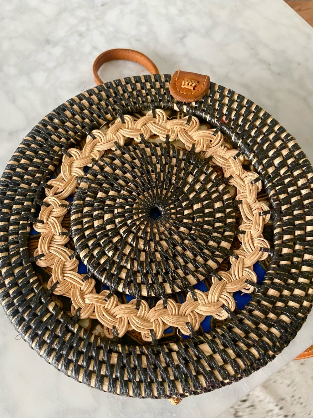 Round Woven Crossbody Bag